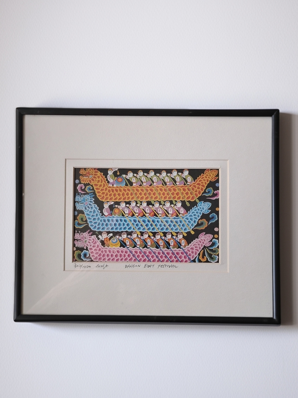 Mid Century Vintage Lee Ngo Signed & Numbered Art Print 10 x8 Asian Folk Art